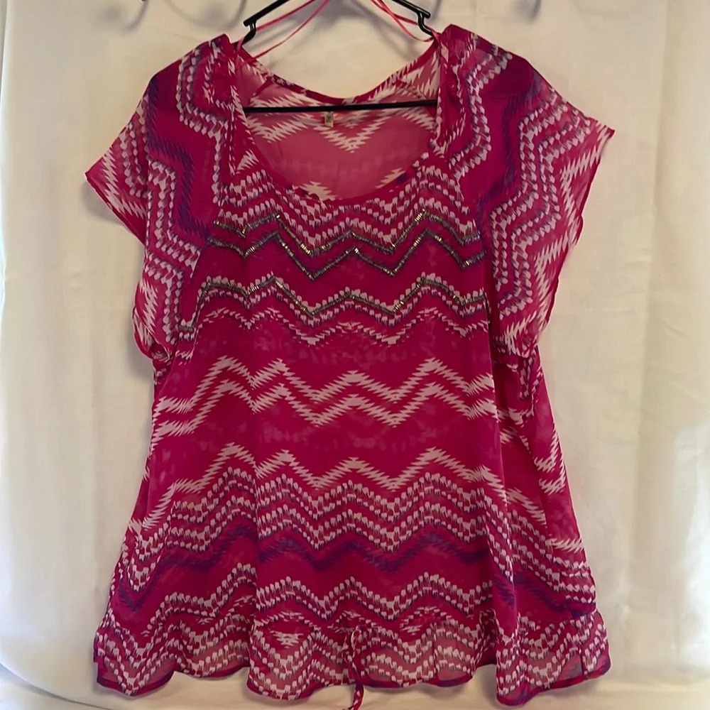 Sheer Tunic with bead accents